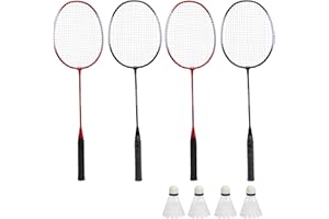 Crystals Badminton Racket Set with Shuttlecocks & Carry Bag – 2-4 Player Racquet Game for Kids & Adults – Durable Outdoor Badminton Kit for Garden, Beach, Park, Fun Sports