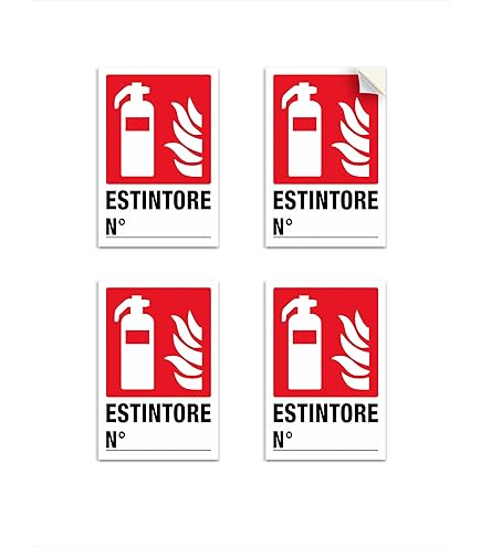 CATELL 8 Pezzi Cartello Estintore, Cartelli Estintori 14,7 x 14,7 cm Cartello Estintore Piccolo Estintore PVC Adesivo Resistente Cartello Estintore PVC per Esterno Interno Casa Cantiere Ufficio Auto