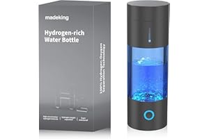 madeking Générateur de bouteille d'eau à hydrogène - avec technologie SPE et PEM, ioniseur d'eau rechargeable et riche en hydrogène pour la maison et l'exercice quotidien