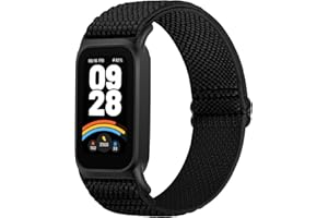 XANS Elastic Watch Straps Compatible with Xiaomi Smart Band 9 Active/Xiaomi Redmi Smart Band 3, Nylon Stretchy Replacement Bands for Xiaomi Mi Band 9 Active/Redmi Smart Band 3 Women and Men
