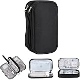 Microcase Portable 8 Compartment Multi HDD Organizer Bag with Double Layer and Zipper -YB101 (M Size 12x21cm)