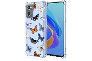 RankOne Coque de Téléphone Convient pour Oppo A76 / Oppo A96 (6.56" inches) Transparent TPU Silicone Color Drawing Pattern Case - Papillon