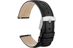 WOCCI Bracelet de Montre à Dégagement Rapide, Cuir Véritable en Détresse, Boucle en Acier Inoxydable, Largeur de Bande 18mm 19mm 20mm 22mm 24mm