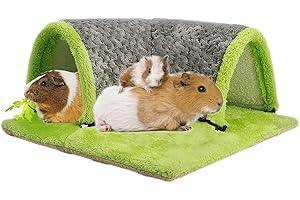 Amakunft Guinea Pig Tunnel Bed and Hideaway, Detachable & Movable Guinea Pig Tunnels and Tubes for Cage, Soft Wool Small Animal Tunnel for Guinea Pig, Hamster, Rat, Hedgehog, Chinchilla