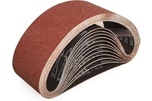 Sruhrak Zestaw taśm ściernych 100 x 610 mm – 10 sztuk pasków papieru ściernego o ziarnistości 60 szt. do przenośnej szlifierki taśmowej