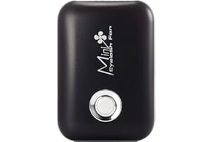 ThreeH Ventilateur pour cils Mini USB rechargeable Ventilateur électrique à main sans pale avec 3 vitesses réglables et support en T,Noir