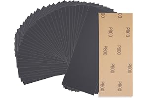 Slippapper 800 kornstorlek 30 stycken Torrt och vått slippapper, sandpapper för trä/glas/bil/metall/trämöbler/lack, smärgelduk