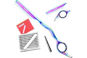 Awans Thinning Razor, Feather Styling, Hair Styling Razor, Multi Colour + 10 Spare Blades