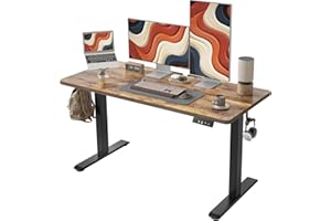 Bexevue Biurko do pracy na stojąco, z elektryczną regulacją wysokości, do siedzenia, do domowego biura, 120 x 60 cm, inteligentny panel sterowania, z pamięcią 3 wysokości, system antykolizyjny