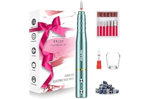 IVETTO Professional Electric Nail Drill, Cordless Nail Drill Machine with Ceramic Nail Bit for Acrylic, Gel Nails, Manicure Pedicure Polishing Shape Tools Design for Home Salon Use(Green)