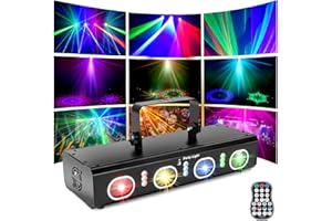 jagdag DJ Disco Light Party Light Projector, Strobe Lights for Parties, Sound Activated, Stage Lighting, DJ, Strobe Light, RGBW, DMX Effect Spotlight, Complete Lighting System