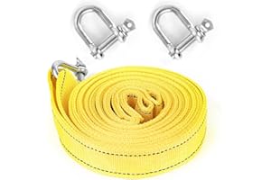 DANNEEFORSU7 Abschleppseil 5 Meter, 5 Tonnen (11000 Lbs) Abschleppseil Auto Mit 2 Verstärkten Haken, Abschleppseil PKW, Abschleppseil Auto für Off-Road Recovery & Abschleppen