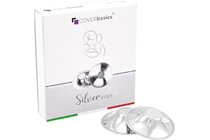 COVERbasics Paracapezzoli in Argento (SilverCups) Coppette Proteggi Capezzoli per Aiutare a Prevenire e Lenire Le Ragadi al Seno Durante l' Allattamento (Regular)