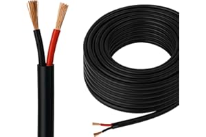 BMF DIRECT Automotive Round Twin 2 Core Cable 12V/24V Thin Wall Wire for Auto Boat 16.5A, 1mm² (10M Coil)