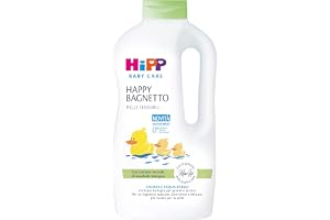 HiPP Happy HiPP babybad, familjestorlek, för känslig hud, pH-neutral, med naturligt biologiskt mandelextrakt, 1 flaska à 1000 ml, babybadkar