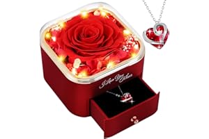 PatNlevs Ewige Rosen Geschenke für Frauen, Perfekt für Mama, Freundin, Ehefrau & mehr,Behaltene Unendliche Rosenbox - Ideales Geburtstag, Jubiläum, Weihnachten, Muttertag (Rot)