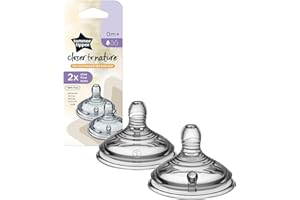 Tommee Tippee Tettarelle per biberon Natural Start, flusso medio, 0+ m, attaccamento naturale, valvola anti-colica, silicone morbido, 2 pezzi