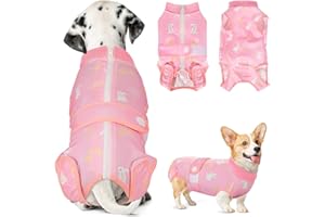 SlowTon Dog Surgery Recovery Suit, Cone E-Collar Alternative After Surgery with Zipper, Professional Pet Recovery Shirt, Preventing Licking Spay Suit for Female Male Dog