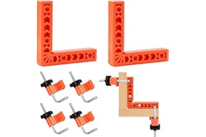 JINMINAMZ Morsetti Angolari per Legno, Squadra da Falegname 4 Coppie Clip di Fissaggio e 2 Pezzi 10 X 10 cm Morsetto Angolare a L Utensili per Lavorazione del Legno Artigianato Fai-Da-Te