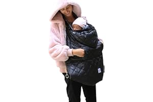 7 A.M. 7AM Enfant Baby Carrier Cover - K-Poncho 3 in 1 Versatile Ergonomic, Plush Lining Pouch, Baby Bunting Bag with Universal Fit Over Baby Carrier, Car Seats & Strollers, Grows with Child (0-3T)
