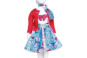 Vervaco Lucy Butterfly Dress Your Doll Outfit Making Set, Multicolore