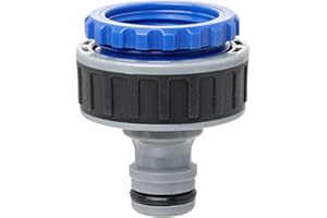 TATAY Nez de Robinet Femelle 1" -3/4" Premium, Connecteur Universel pour Tuyau d'Arrosage, Protection solaire, Installation facile, Gris - Noir