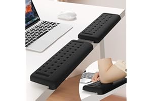 Sushret L-förmige Armauflage für Schreibtischkante, 2er Set Memory-Schaum Handgelenkauflage & Ellbogenauflage, Ergonomische Komfort Armstütze für Tischkante im Büro & Zuhause, Abnehmbar,Schwarz