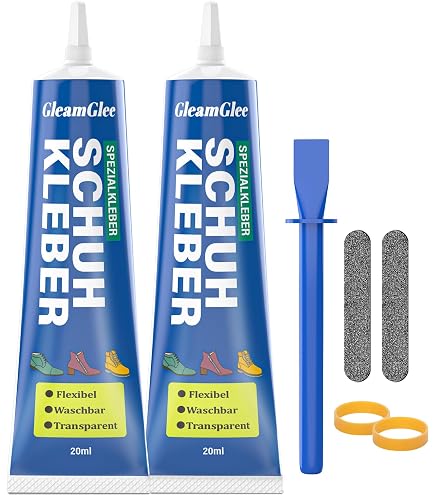Schuhkleber Extra Stark Wasserfest, Schuhsohlenkleber, Alleskleber, Leder kleber, Textilkleber, Absatzkleber, für Schuhe, Sportschuhe, Lederschuhe, Stiefel, Sandalen (2.0FL.OZ/Entdeckungspaket) Baumarkt