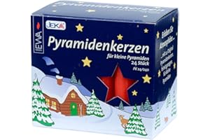 EWA KERZEN Pyramidenkerzen, 14 mm, rot, 24 Stück