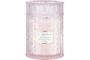 LA JOLIE MUSE La Jolíe Muse Candela Sandalo Rosa, Candela Profumata Grande con Stoppino in Legno, Candele Regalo di Lusso per Donna, Candela Per Aromaterapia in Cera di Soia Naturale, 19,4 oz 90 ore
