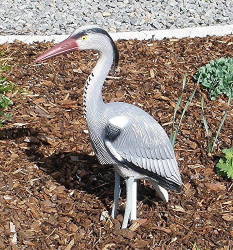 XL Reiher Fischreiher Teichfigur Garten Reiherschreck Gartendeko Dekoration Teich Vogelschreck - 2