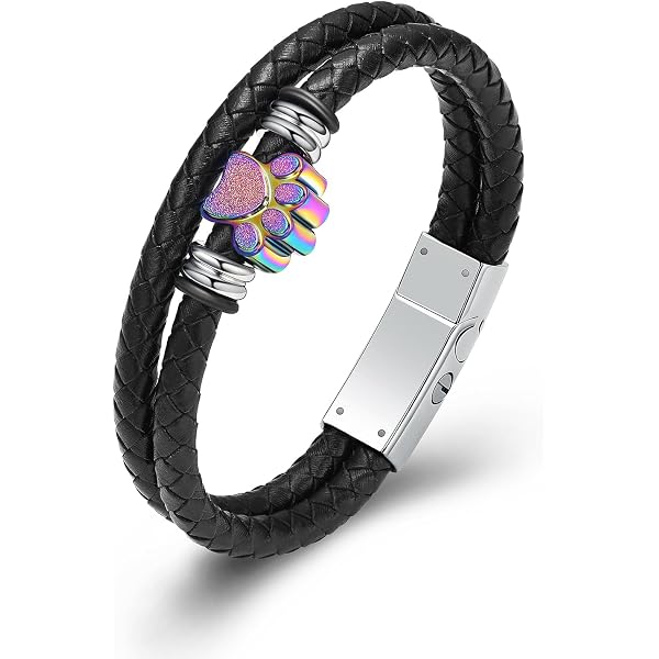 Bracciale Commemorativo Con Urna A Fiore Di Rosa Minicremation - Gioiello Ricordo Per Ceneri, Regolabile, In Acciaio Inox 316, Con Scatola Regalo