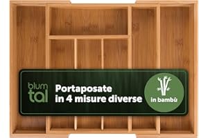 Blumtal Gamma di posate in bambù espandibile, per cassetti con fino a 7 scomparti, per riporre posate IKEA Maximera grande, (27 x 33 x 5 cm) (45,5 x 33 x 5 cm)