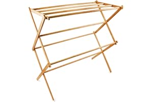 Relaxdays Portasciugamani, Stendibiancheria Pieghevole, Bambù, HLP: 73x74x36 cm, 8 Aste per Asciugamani e Teli, Naturale