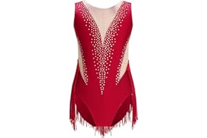 JEATHA Maillot De Danza Baile Brillantes Niñas Leotardo Patinaje Artístico Maillot Gimnasia Rítmica Traje De Rendimiento Disfraz De Bailarina Fiesta Actuación