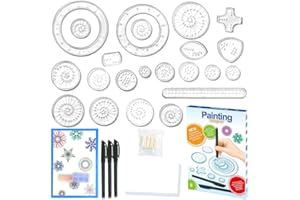 LYPPUL Spirograph Deluxe, Spirographe Enfant, 28 Pieces Spirograph Art Design Set, Outil de Dessin avec Pochoirs Intégrés, Mandala Designer pour Enfants et Adulte