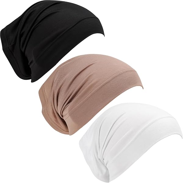 Sous-Bonnets Hijab XEPST | 2 PC Satin Modal | Réglable Noir Et Kaki