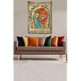 Pelangi Strength Tarot Yıkanabilir Leke Tutmaz Kumaş Duvar &Ouml;rt&uuml;s&uuml; Duvar Halısı Tapestry, Karışık 70 x 100, 85940377010005