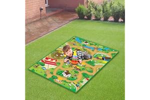 EDUK8 WORLDWIDE LIMITED Eduk8 Farm Large Activity Mat - Animal Floor Play Learning Homeschool Game | Home School Fun Learn Children's Playing 200x120 cm & 120x100cm (120 x 100 cm)