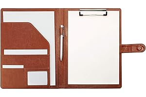 ‎MYMAZN Ordner a4 klemmbrett Schreibmappe klemmbrettmappe A4 klemmbrett mappe mit Klemmbrett（Braun）