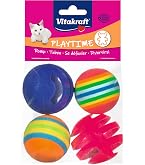 Palline Rimbalzanti Gatti Palline Con Piume Per Gatti - 10 Pezzi 2.5cm, Giocattoli Interattivi Gomma Giochi Gatti - 12