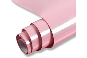 HODE Tapeta Samoprzylepna Płyta Winylowa Folia Wodoodporny do ścian Drzwi Okien Brokat (Różowy)