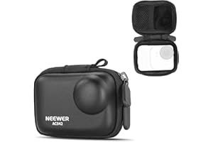 NEEWER Storage Case Compatible with Insta360 GO Ultra, Protective Portable Travel PU Hard Shell Carrying Bag with Mesh Pocket & Carabiner, Action Camera Accessories, AC042