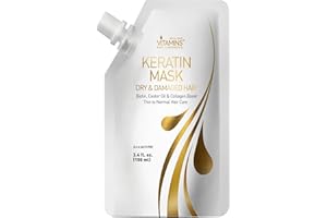 ‎VITAMINS HAIR COSMETICS Vitamins Haarmaske Keratin Haarkur Behandlung - Biotin, Castor Oil, Collagen Protein & Kokosöl Deep Conditioner für geschädigtes dünnes trockenes strapaziertes Haar (Travel Size)