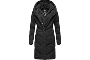 Ragwear Damen Wintermantel Warmer Steppmantel lang wasserdicht mit Kapuze Natalka XS-6XL