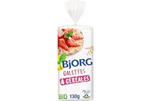 BJORG - Galettes 4 Céréales - Sans Gluten - Pauvre en Sel - Galettes Bio - 130 g