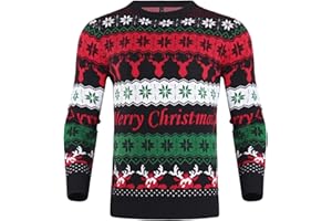 iClosam Maglione Natalizio Unisex Donna Uomo Invernale Stampare Cotone Ugly Sweater Pullover Maglieria Maglia Felpa Maglioni Sweatshirt Christmas Jumper