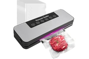 TAIHOBO Vakuumiergerät für Trockene und Feuchte Lebensmittel: Vakuumierer 5 in 1 mit 50 Vakuumierbeutel, Vakumierergerät für Lebensmittel Bleiben Länger Frisch, 30cm Lange und Stabile Schweißnaht