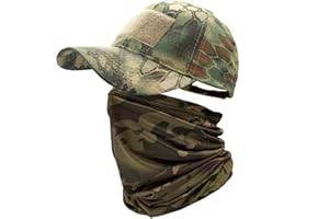 ehsbuy Cappello Militare Camo Cappellino Softair Baseball Scaldacollo Berretto Visiera Mimetica Esercito Bandiera Tattico per Caccia Paintball Tiro