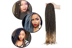 Silk-co 60cm Extension Treccine Africane di Capelli Intrecciati Lunghi Braiding Hair Extension Capelli Colorati a Trecce Braids-Nero Scuro a Marrone Chiaro